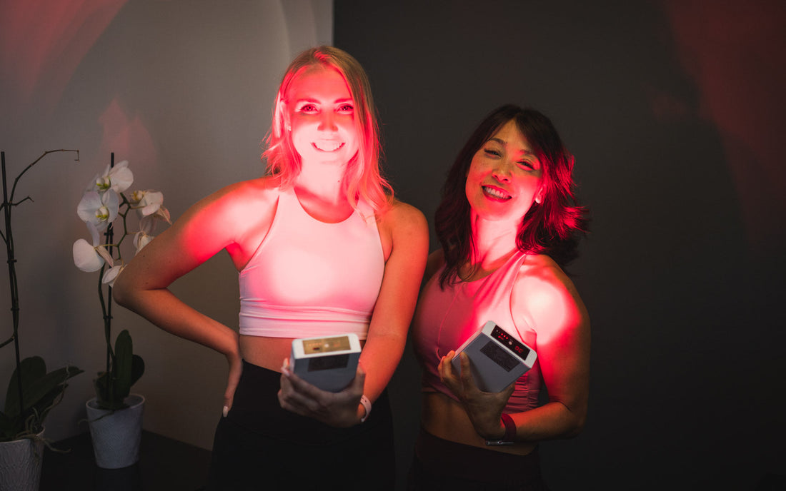 Orion Red Light Therapy - two friends using Orion Edge