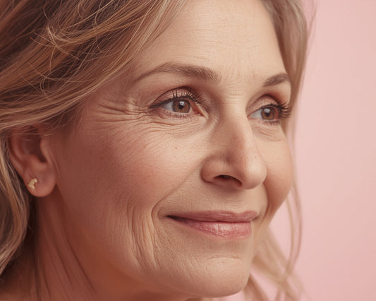 Woman with her eyes closed during an Orion red light therapy session